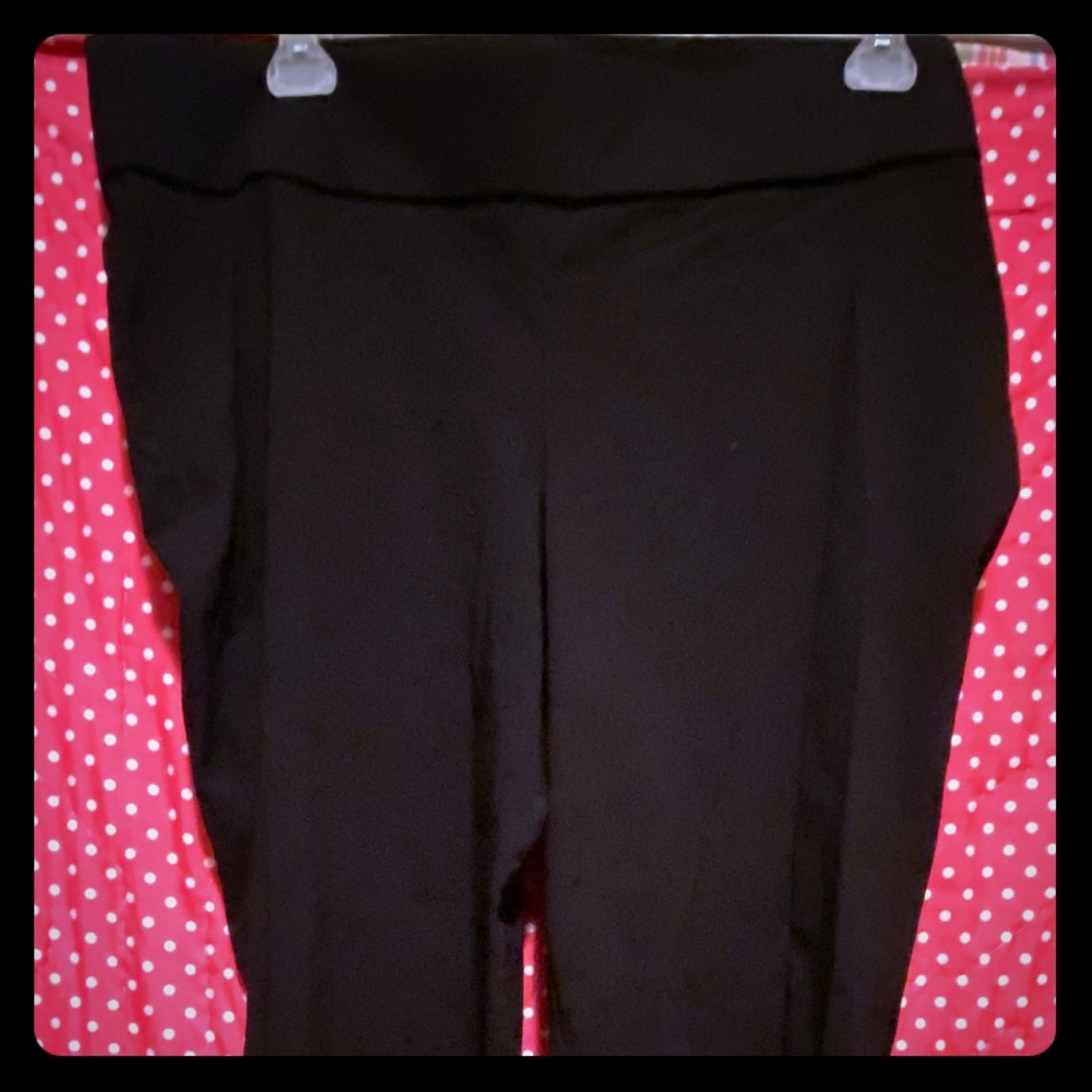 Torrid slight stretch w/control top black slacks.